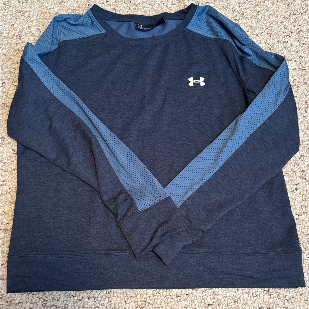 Under Armour Navy and Light Blue Women's Sweatshirt